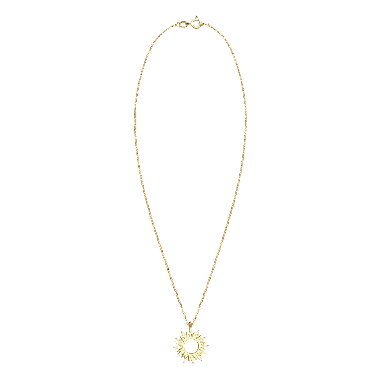 Gold - Elli | Halskette Sonne | 925 Sterling Silber vergoldet