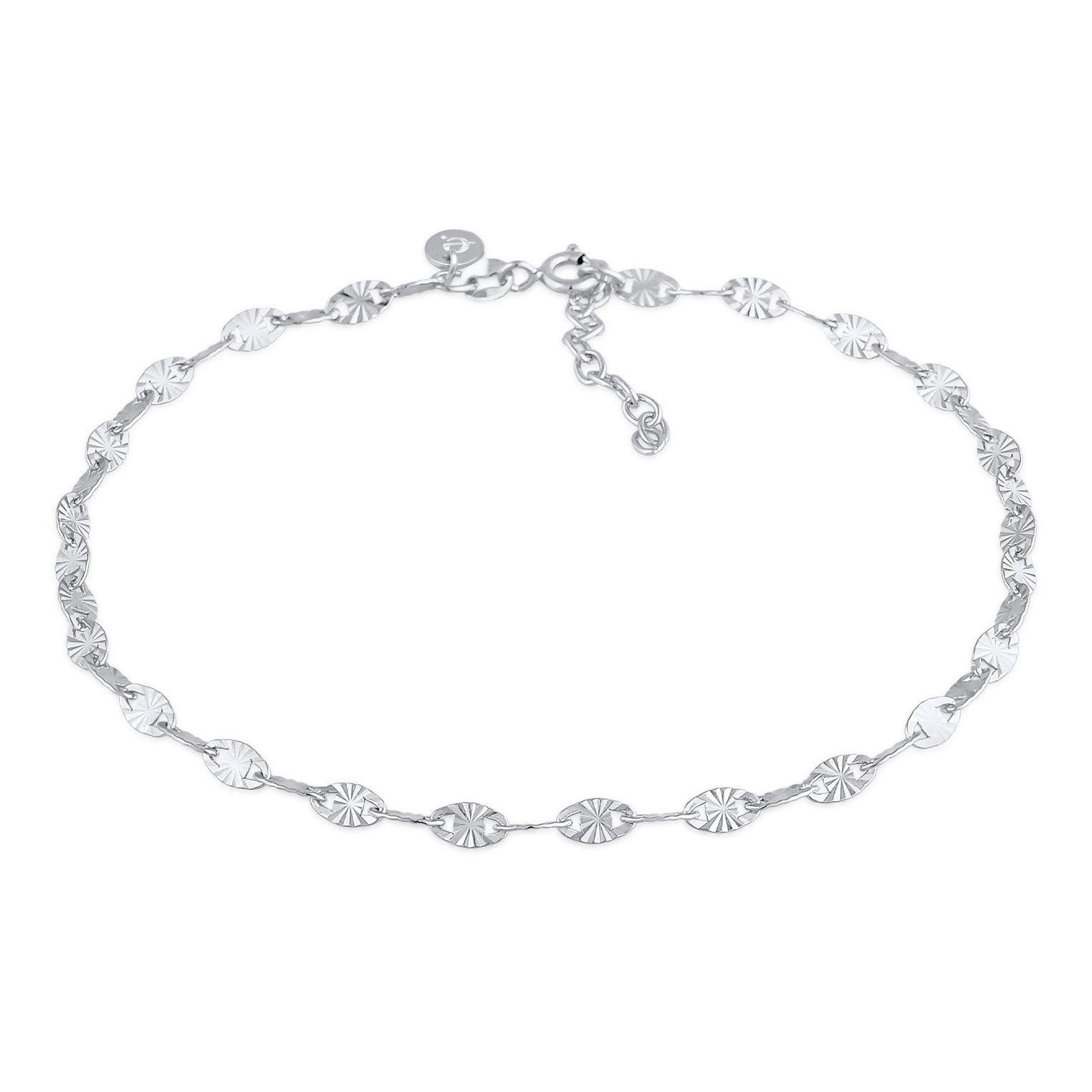 Silber - Elli PREMIUM | Vintage-Fußkettchen Geo | 925er Sterling Silber