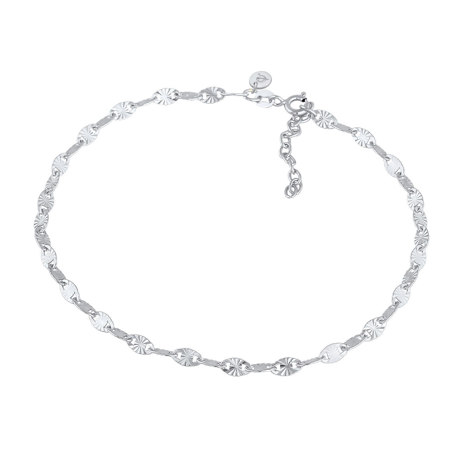 Silber - Elli PREMIUM | Vintage-Fußkettchen Geo | 925er Sterling Silber