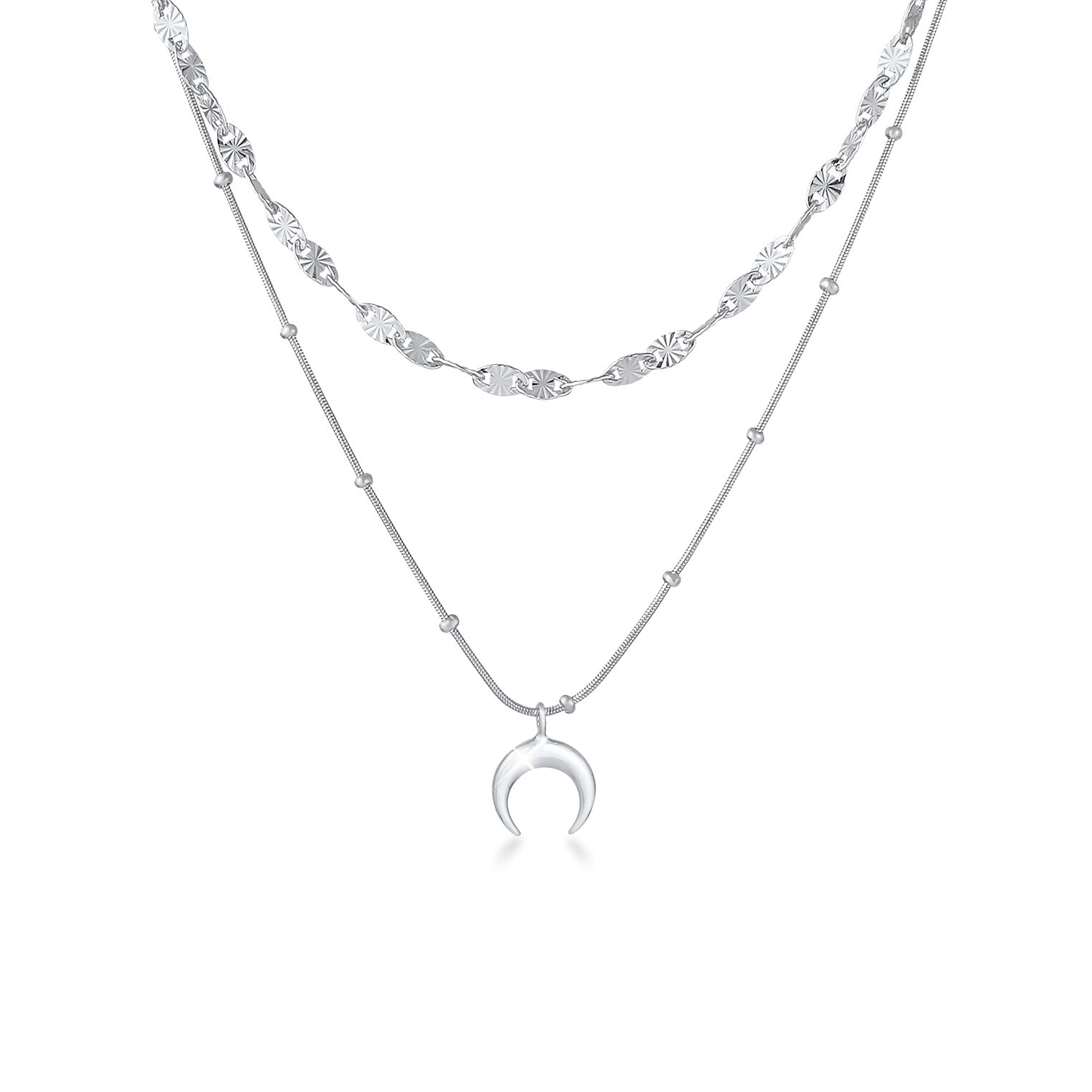 Silber - Elli | Layer-Kugel-Halskette Astro | 925er Sterling Silber