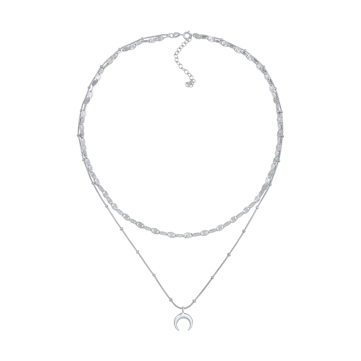 Silber - Elli | Layer-Kugel-Halskette Astro | 925er Sterling Silber