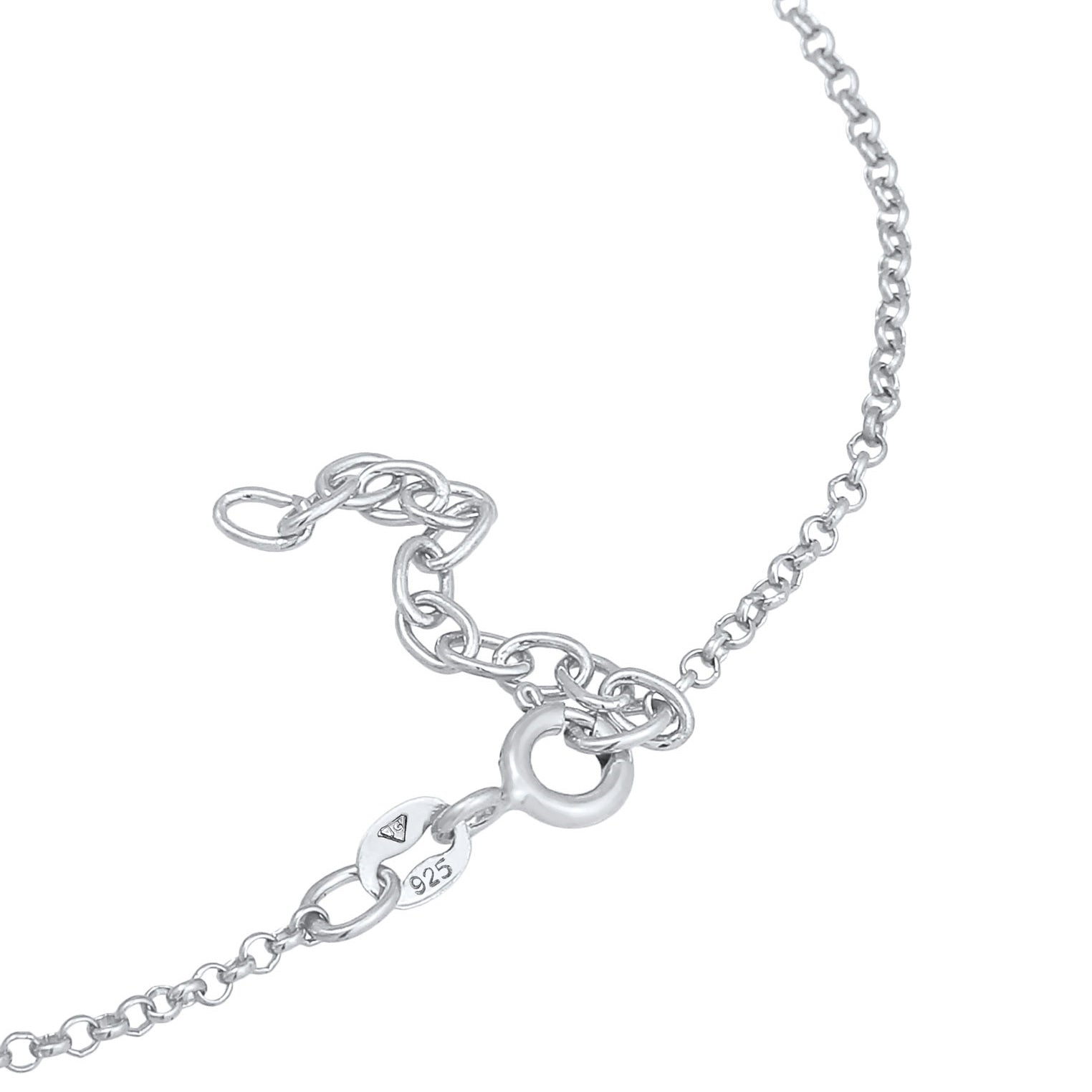 Silber - Elli | Fußkettchen Schmetterling | Zirkonia ( Weiß ) | 925er Sterling Silber