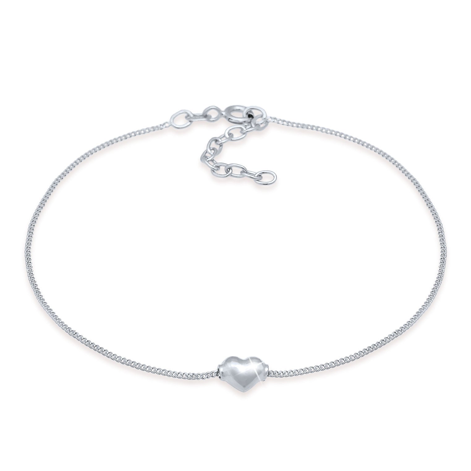 Silber - Elli | Fußkettchen Herz | 925er Sterling Silber