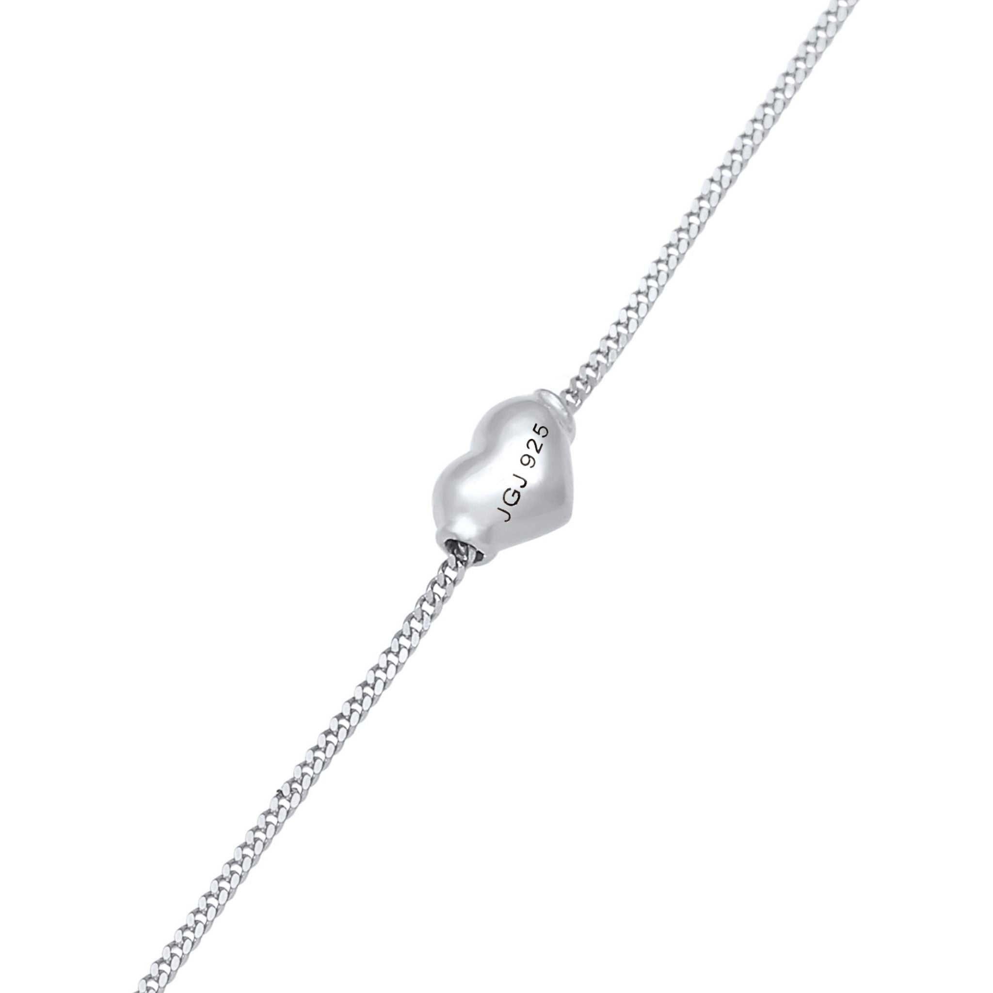 Silber - Elli | Fußkettchen Herz | 925er Sterling Silber