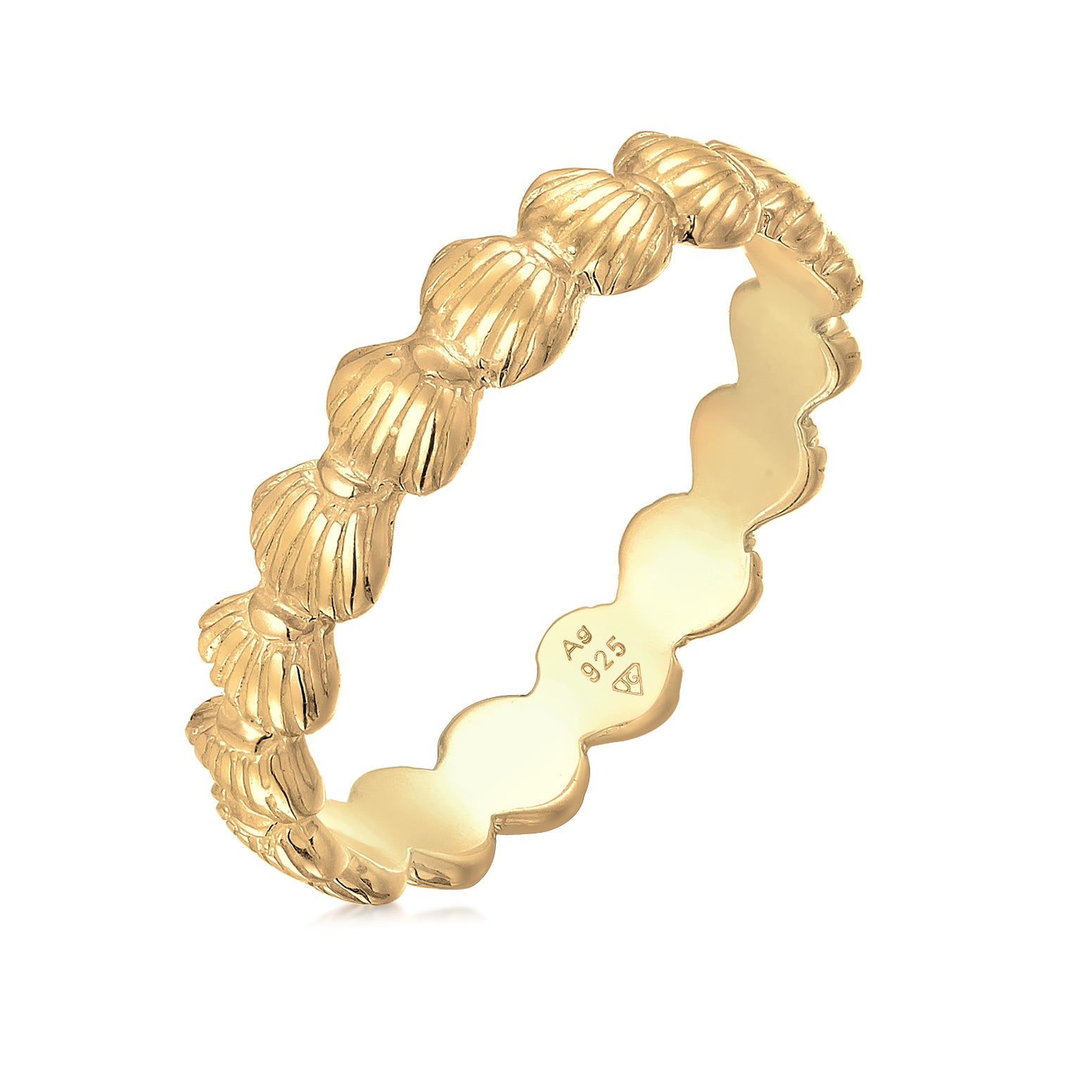 Gold - Elli | Ring Muschel | 925 Sterling Silber vergoldet