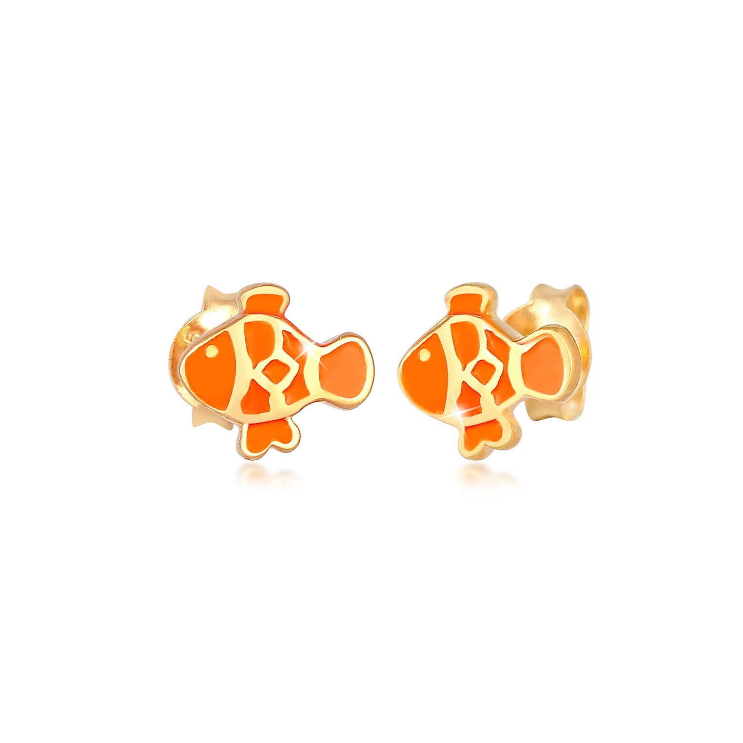 Gold - Elli | Ohrring Fisch | 925 Sterling Silber vergoldet