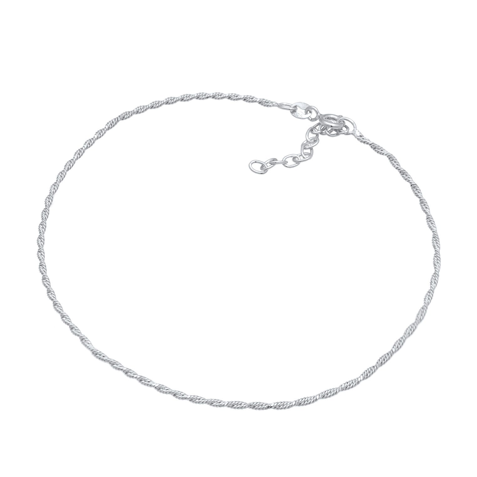 Silber - Elli | Kordel-Fußkettchen | 925er Sterling Silber