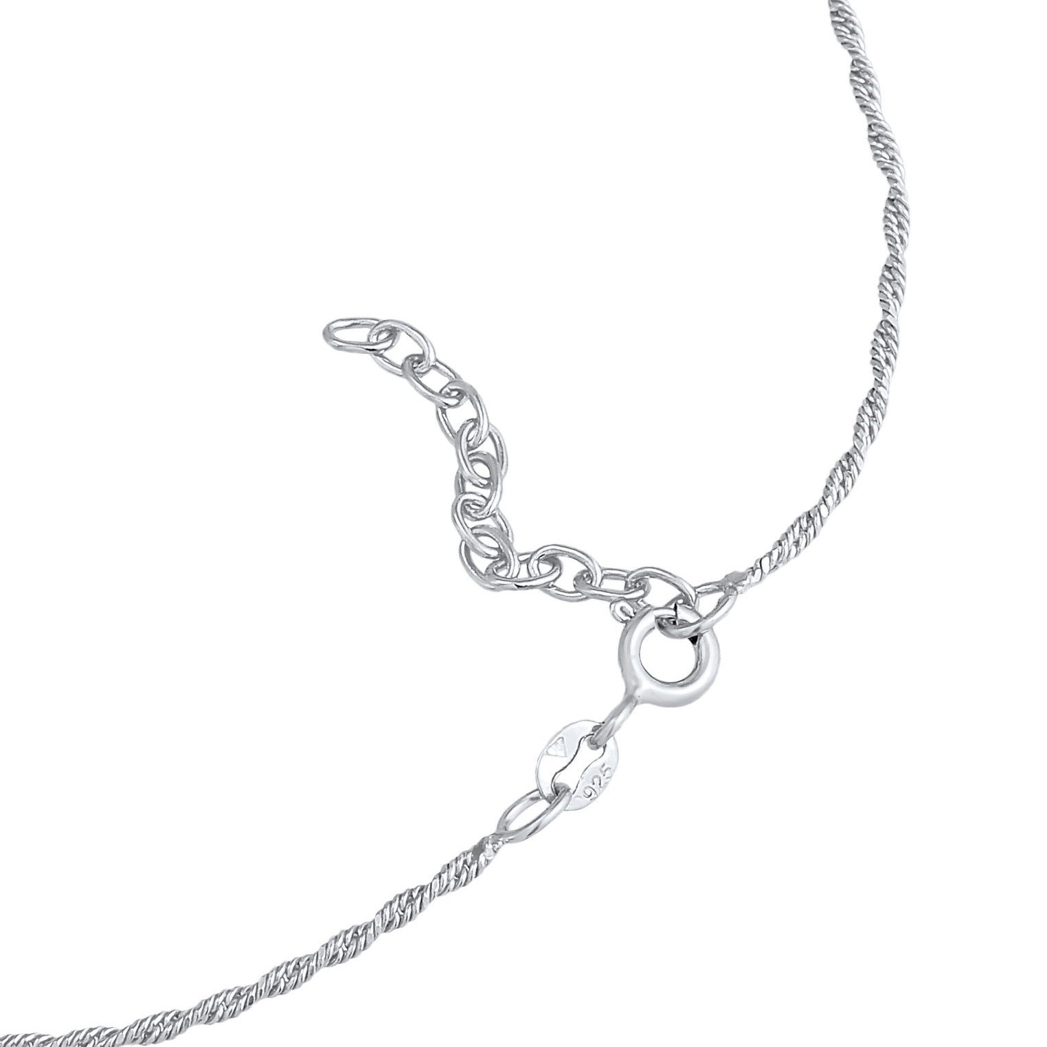 Silber - Elli | Kordel-Fußkettchen | 925er Sterling Silber