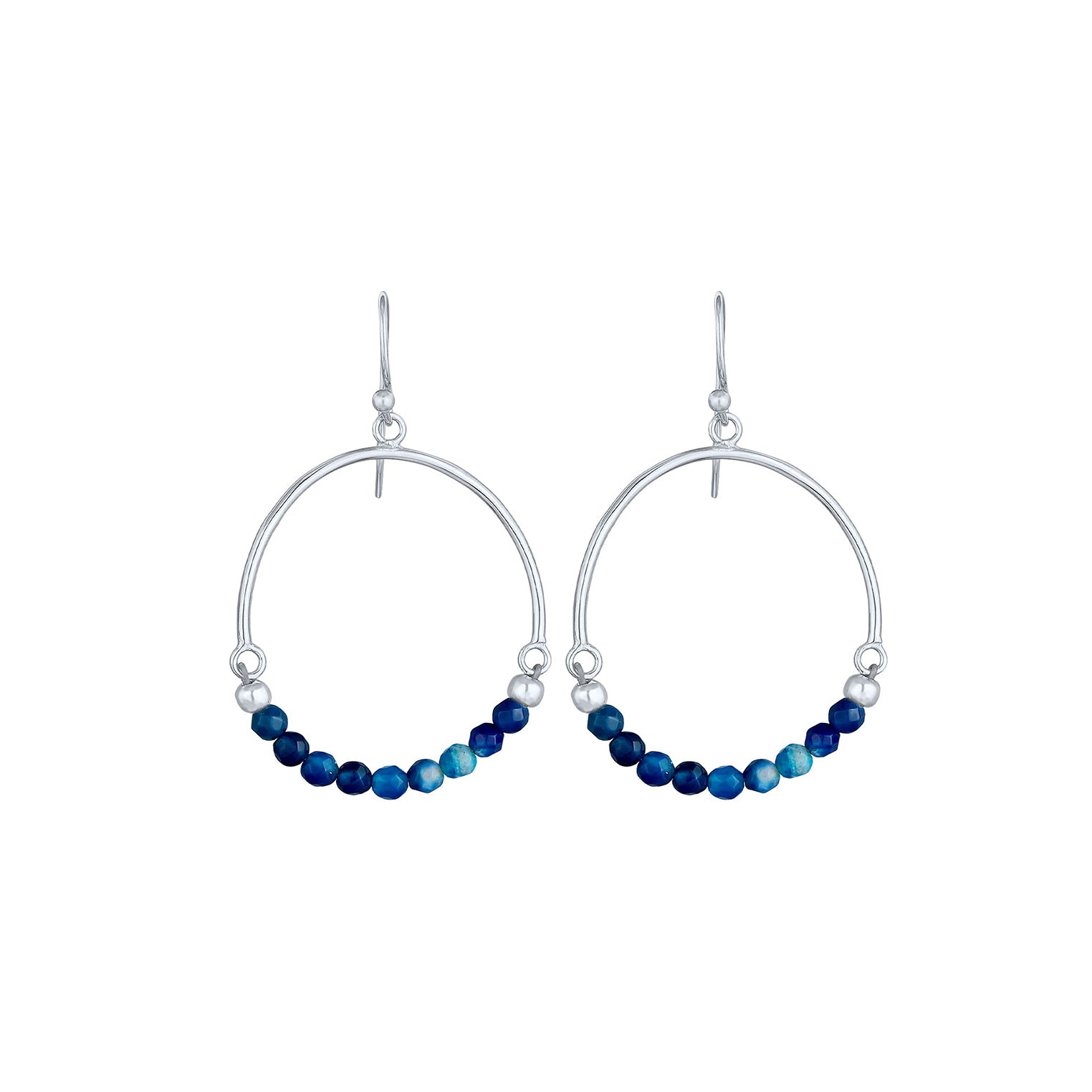 Silber - Elli | Ohrhänger | Achat ( Blau ) | 925er Sterling Silber
