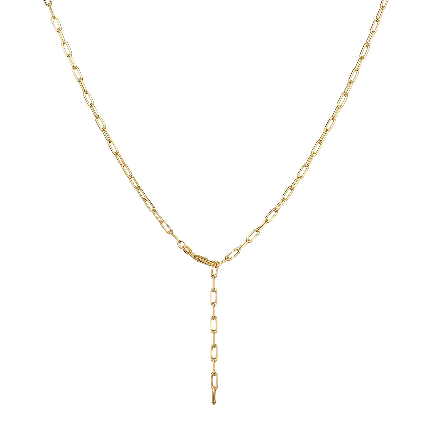 Gold - Elli | Glieder-Y-Halskette | 925 Sterling Silber vergoldet