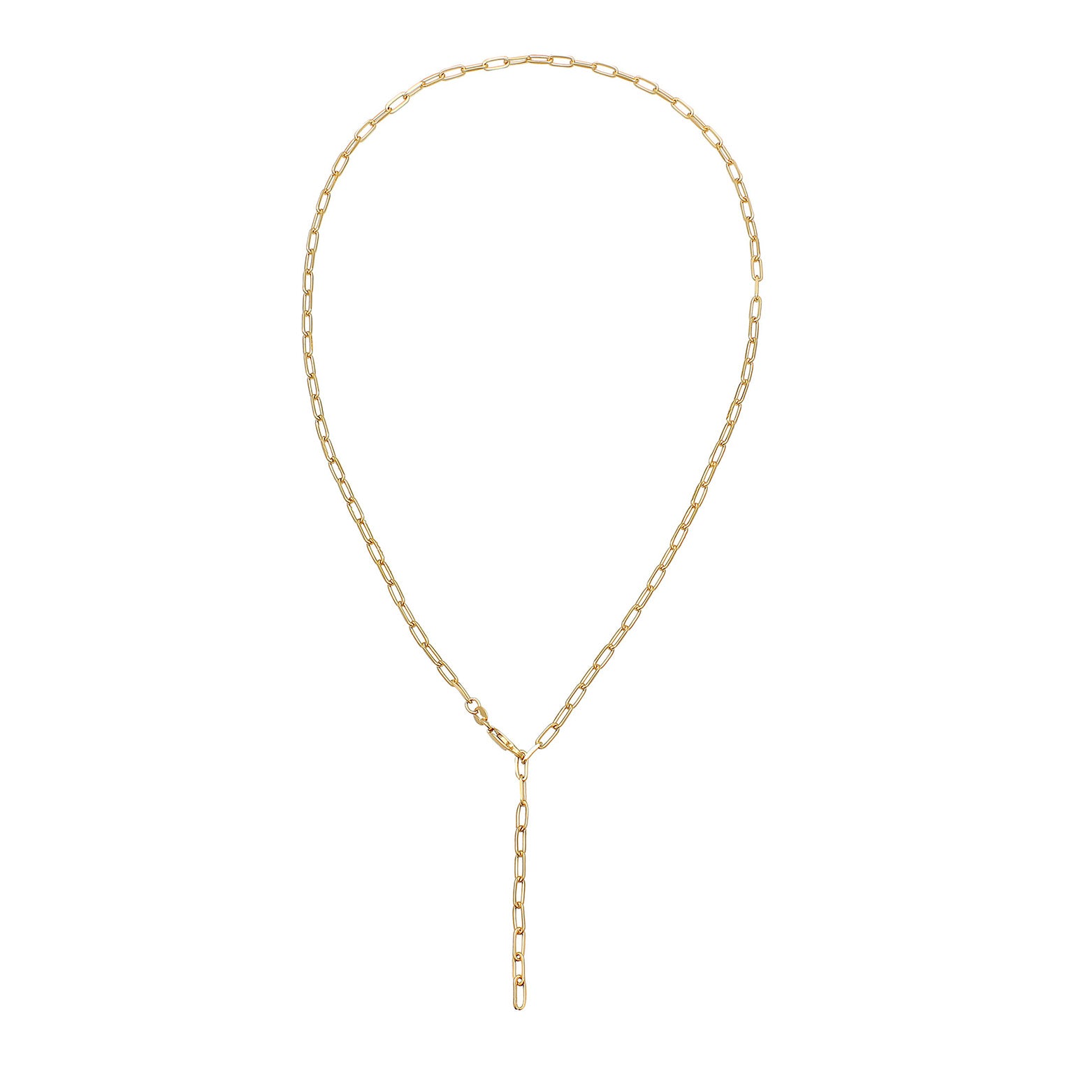 Gold - Elli | Glieder-Y-Halskette | 925 Sterling Silber vergoldet