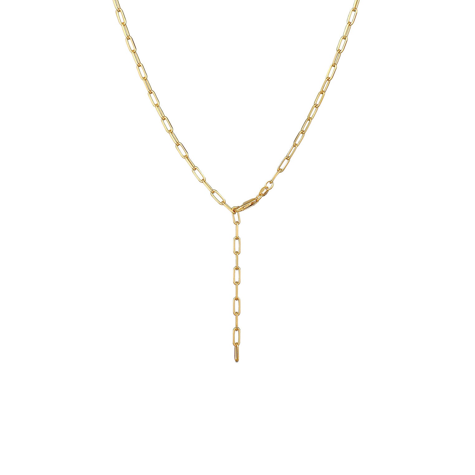 Gold - Elli | Glieder-Y-Halskette | 925 Sterling Silber vergoldet