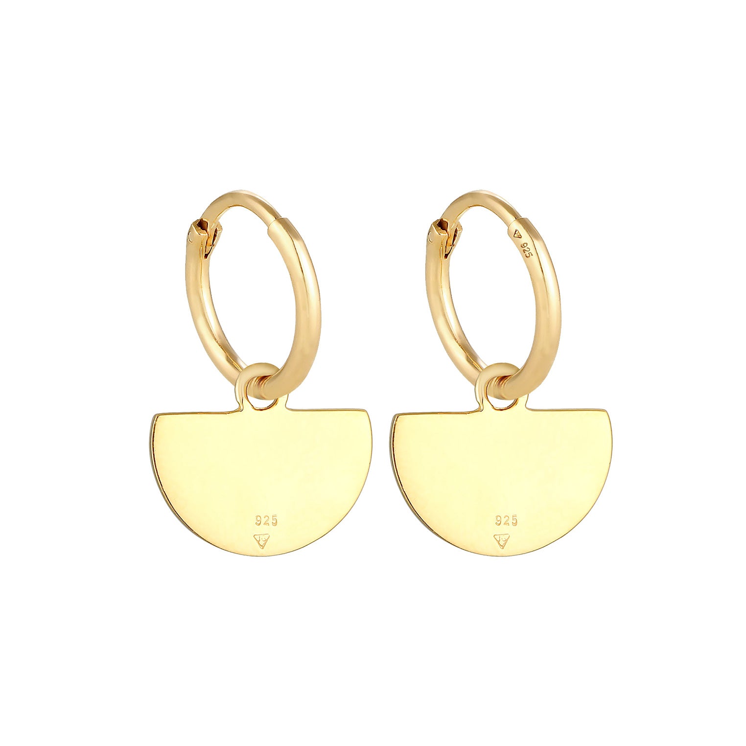 Gold - Elli PREMIUM | Creole | Mondstein ( Weiß ) | 925 Sterling Silber vergoldet