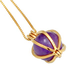 Gold - Elli PREMIUM | Venezianer-Halskette | Amethyst ( Violett ) | 925 Sterling Silber vergoldet