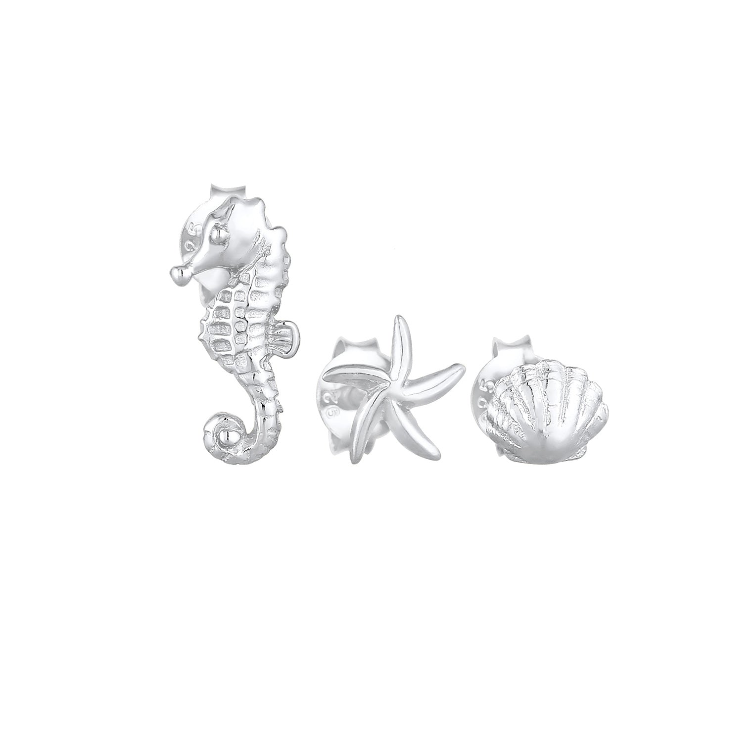 Silber - Elli | Ohrringset Muschel | 925er Sterling Silber