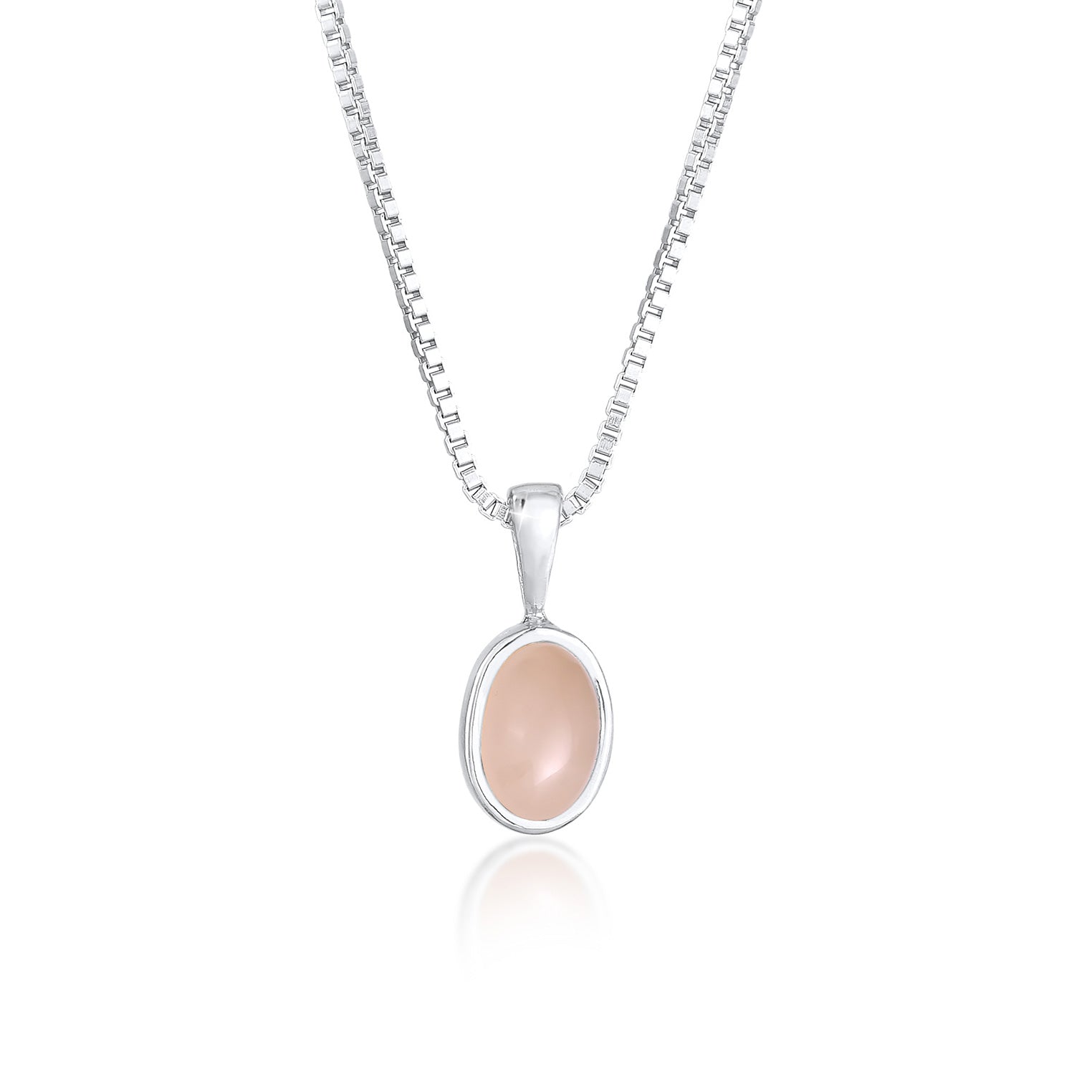 Silber - Elli PREMIUM | Venezianer-Halskette | Quarz ( Rosa ) | 925er Sterling Silber