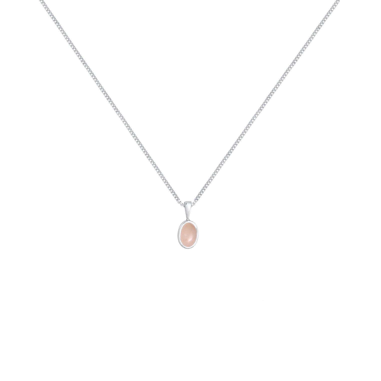 Silber - Elli PREMIUM | Venezianer-Halskette | Quarz ( Rosa ) | 925er Sterling Silber