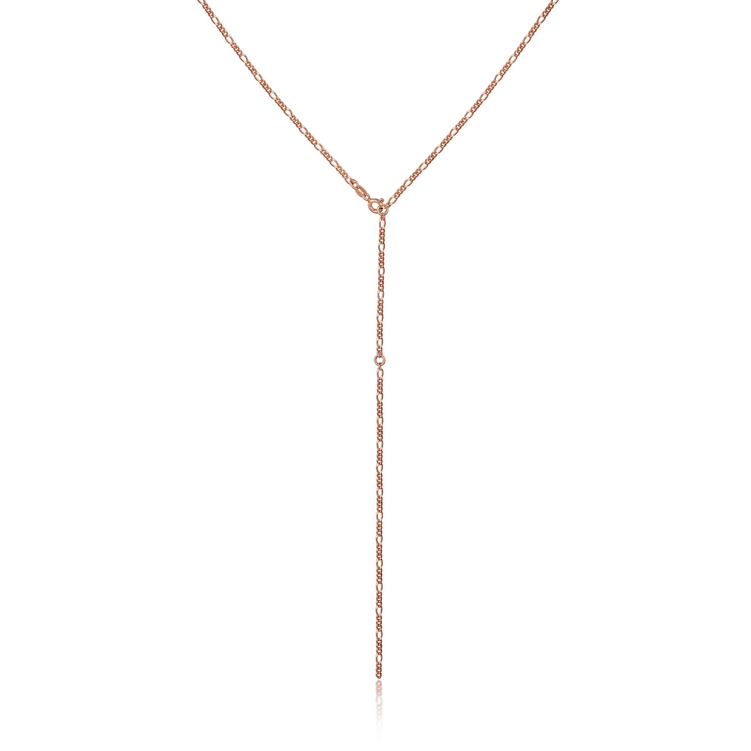 Roségold - Elli | Figaro-Y-Halskette | 925 Sterling Silber Rosegold