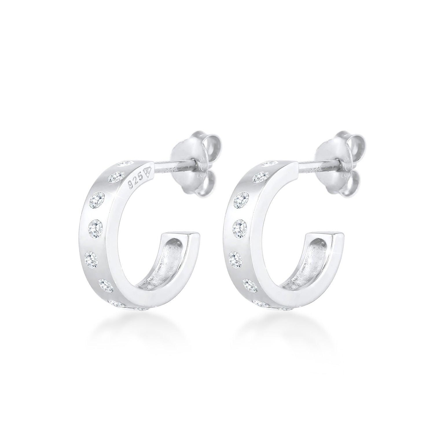 Silber - Elli | Creole | Zirkonia ( Weiß ) | 925er Sterling Silber
