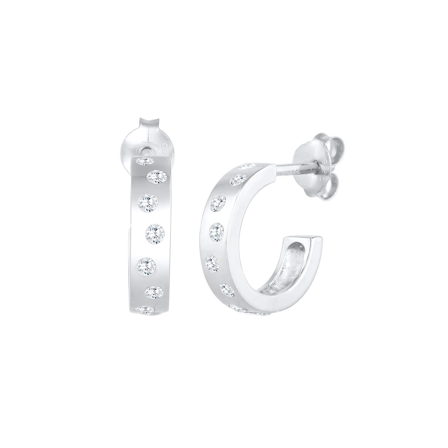 Silber - Elli | Creole | Zirkonia ( Weiß ) | 925er Sterling Silber