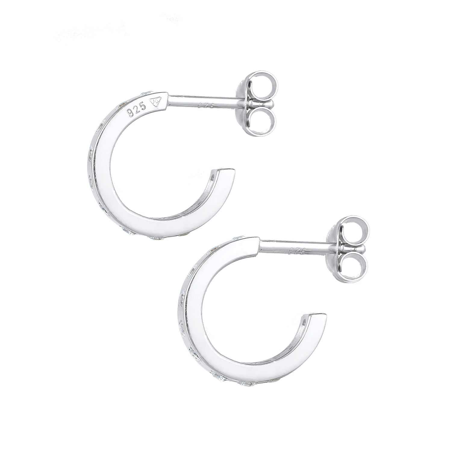 Silber - Elli | Creole | Zirkonia ( Weiß ) | 925er Sterling Silber