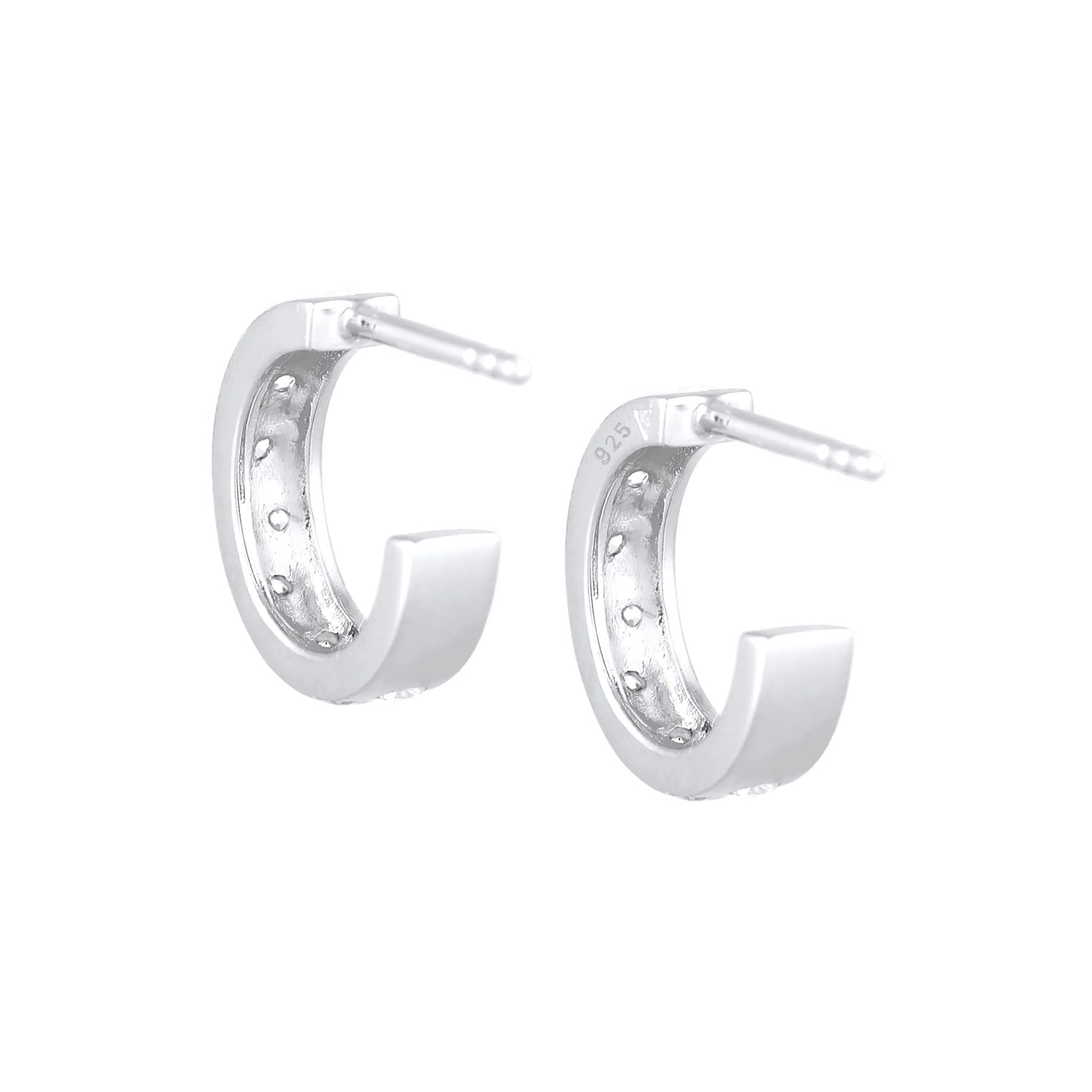 Silber - Elli | Creole | Zirkonia ( Weiß ) | 925er Sterling Silber