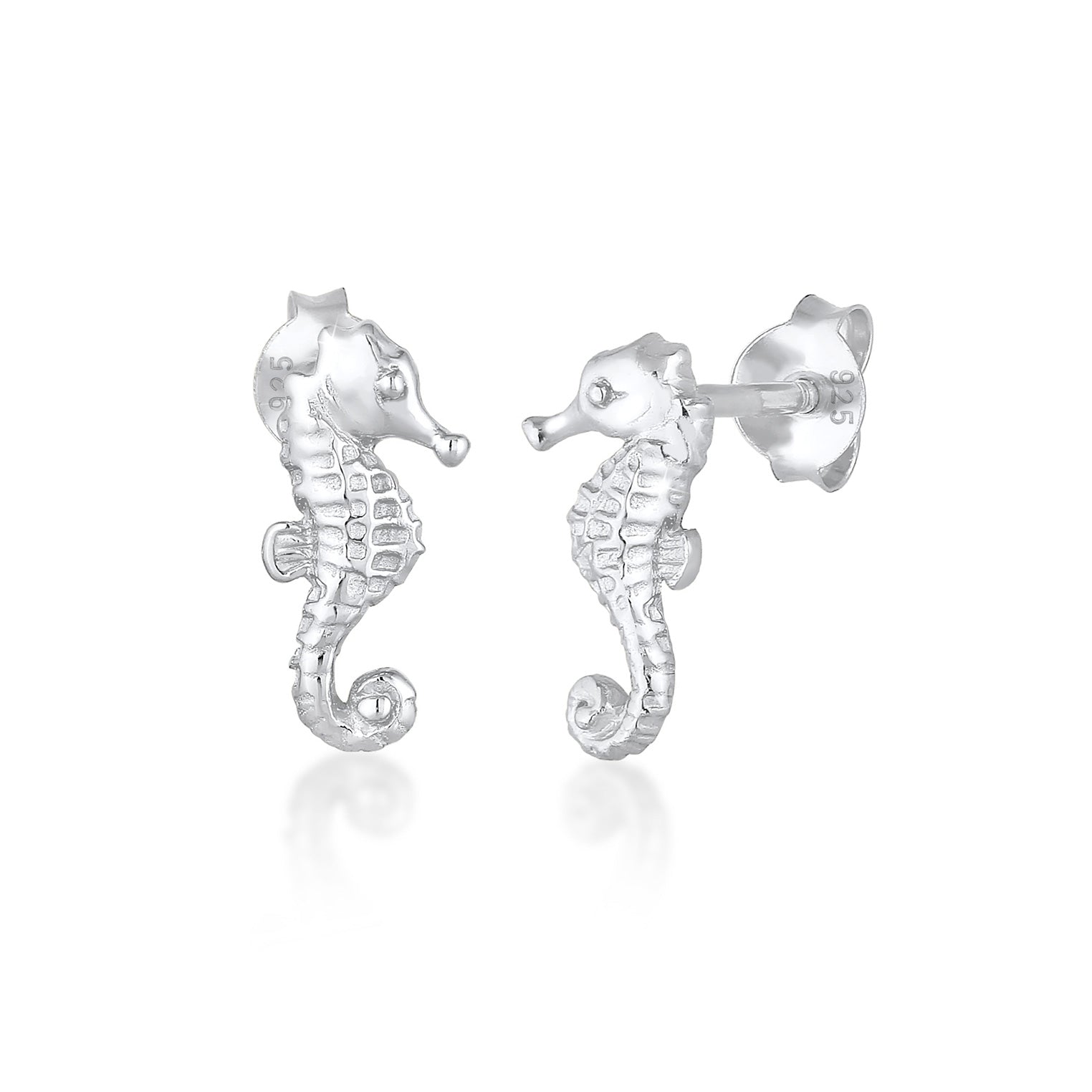 Silber - Elli | Ohrstecker Seepferdchen | 925er Sterling Silber