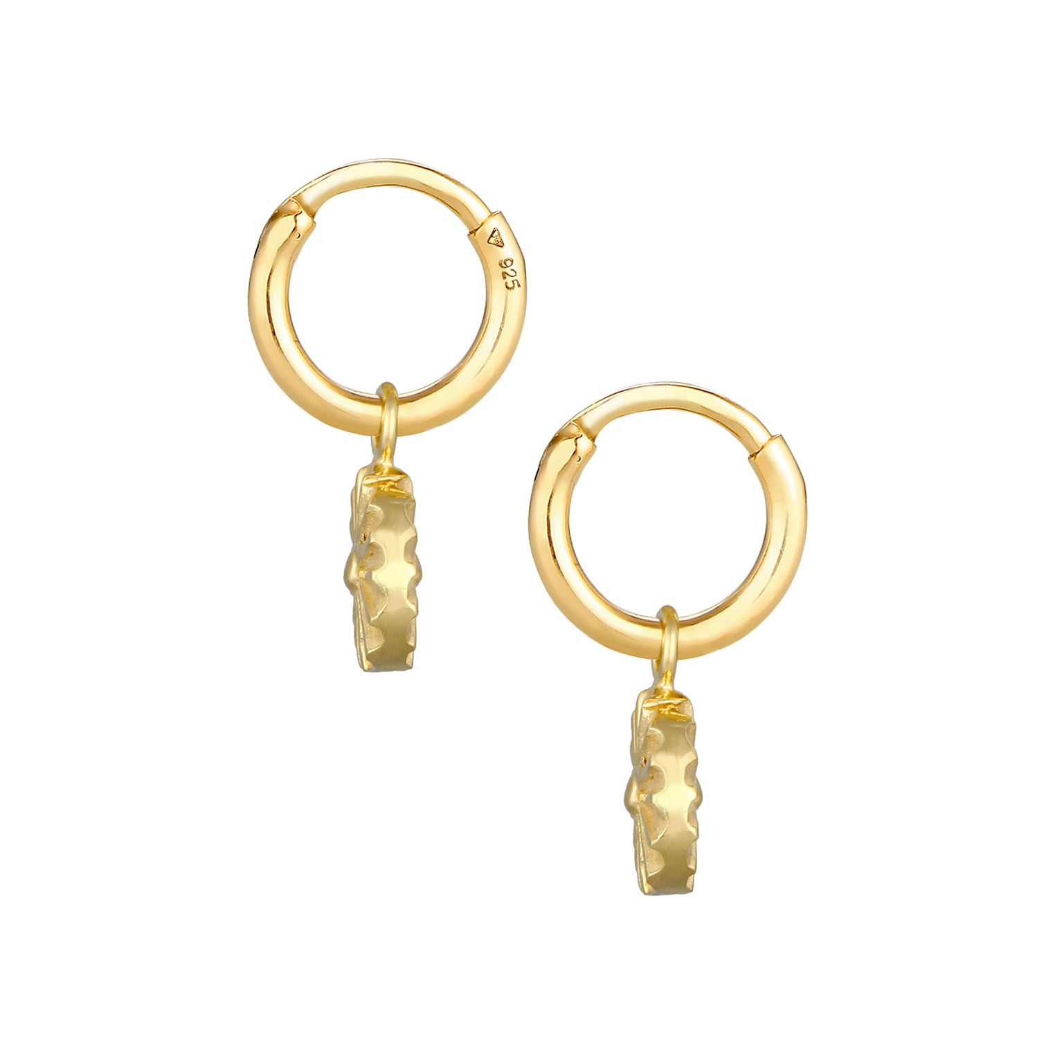 Gold - Elli | Creole Geo | 925 Sterling Silber vergoldet