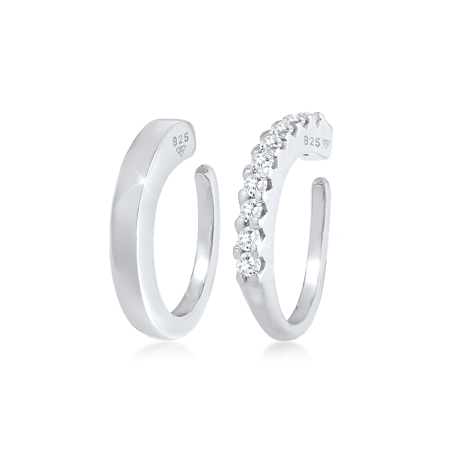 Silber - Elli | Earcuff | Zirkonia ( Weiß ) | 925er Sterling Silber