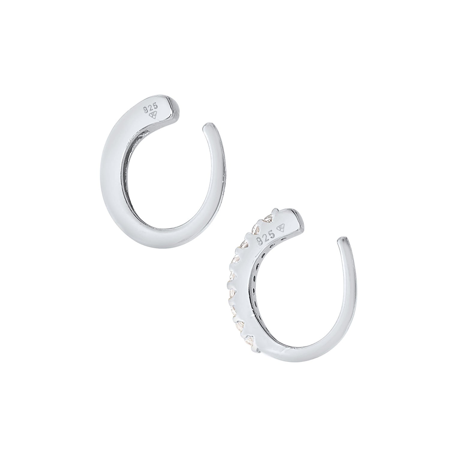 Silber - Elli | Earcuff | Zirkonia ( Weiß ) | 925er Sterling Silber