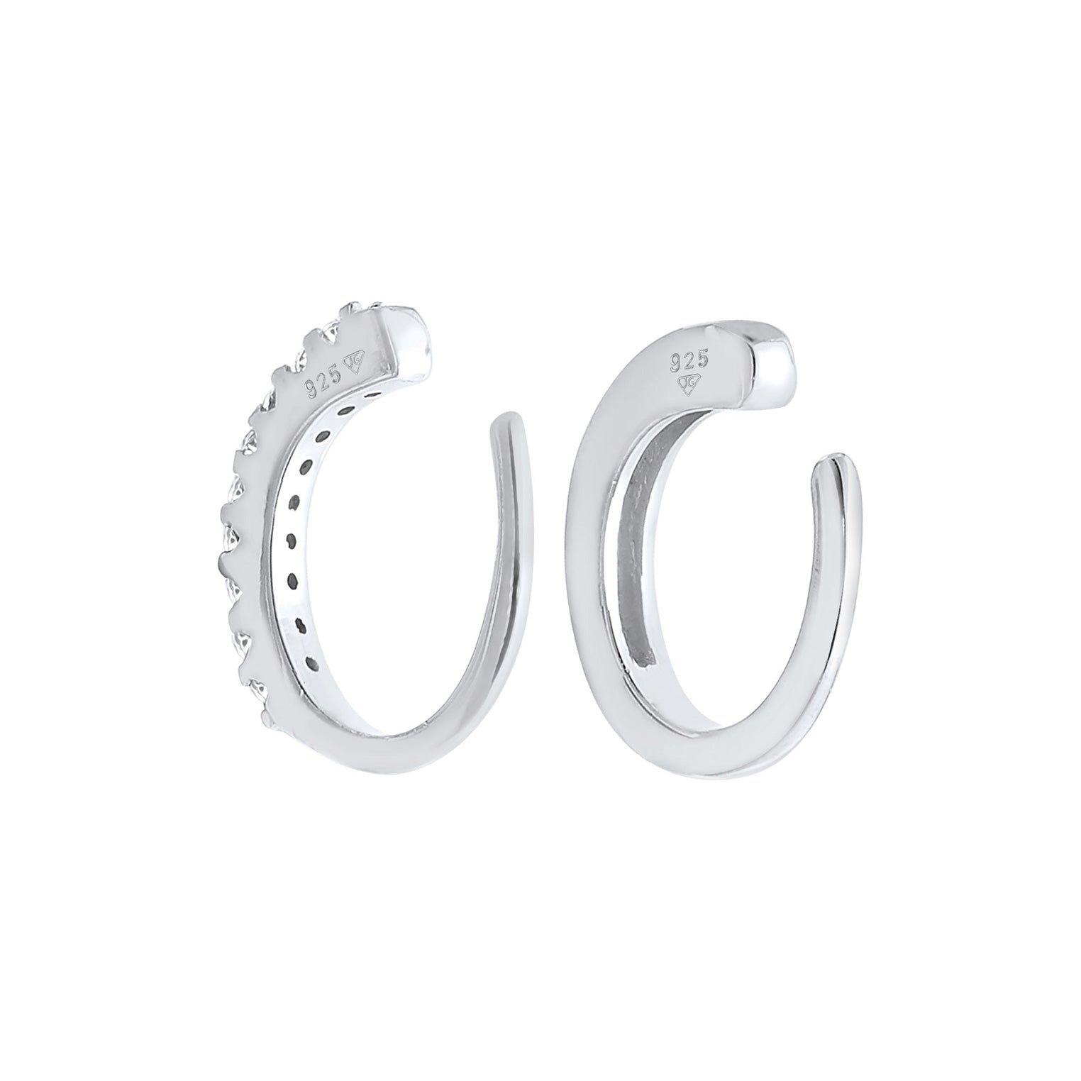 Silber - Elli | Earcuff | Zirkonia ( Weiß ) | 925er Sterling Silber