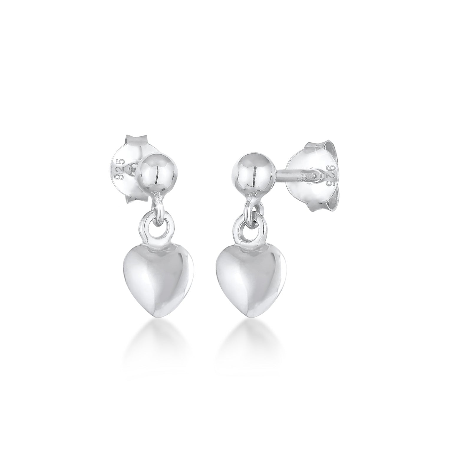 Silber - Elli | Ohrstecker Herz | 925er Sterling Silber