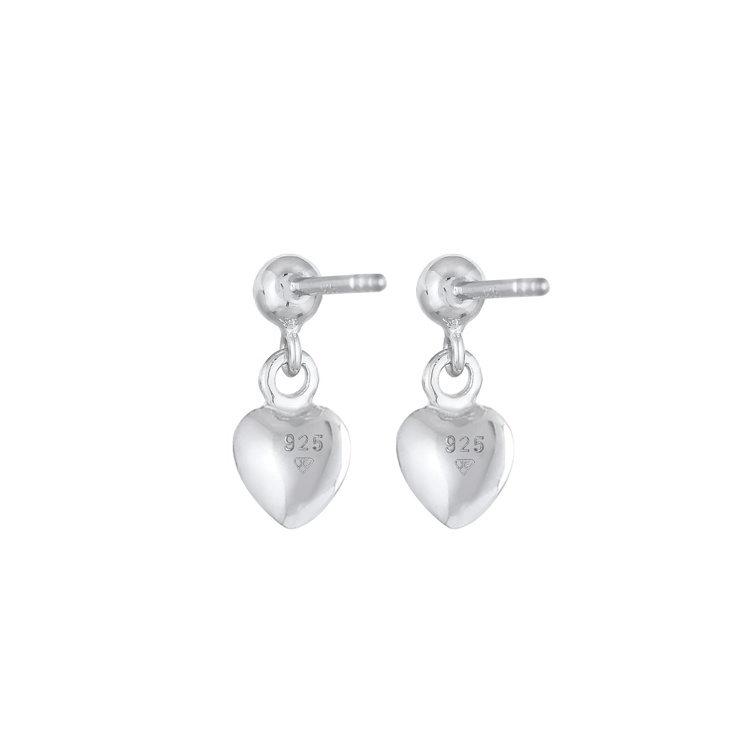 Silber - Elli | Ohrstecker Herz | 925er Sterling Silber