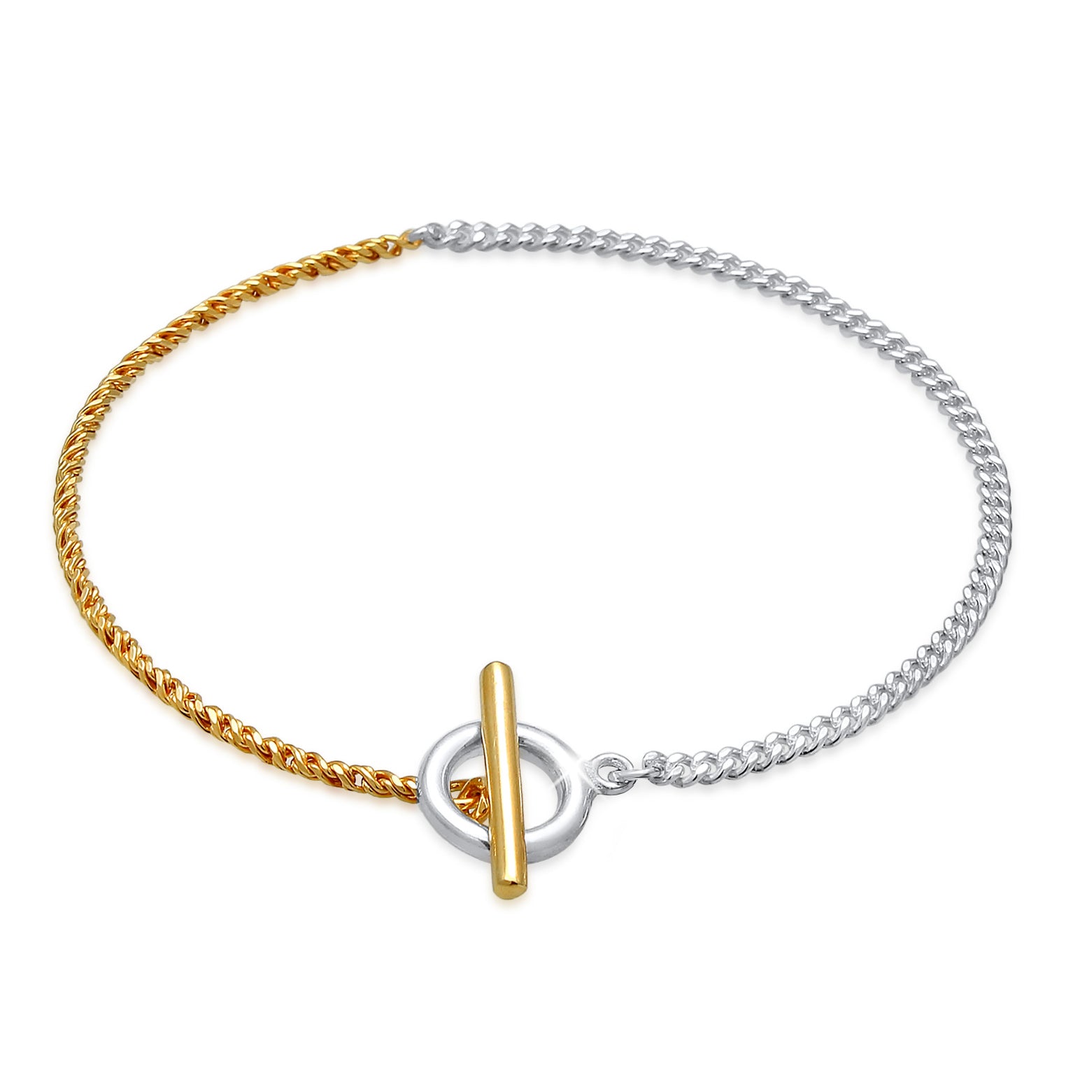 Zweifarbig - Elli | Armband T-Bar Bicolor | 925er Sterling Silber