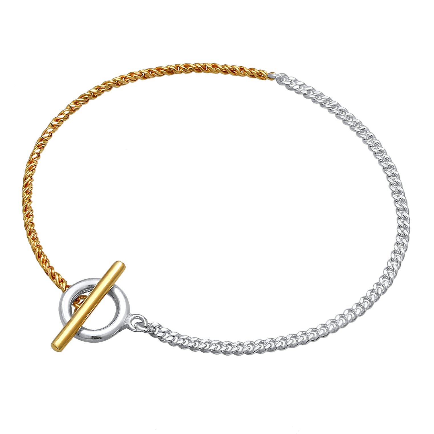 Zweifarbig - Elli | Armband T-Bar Bicolor | 925er Sterling Silber