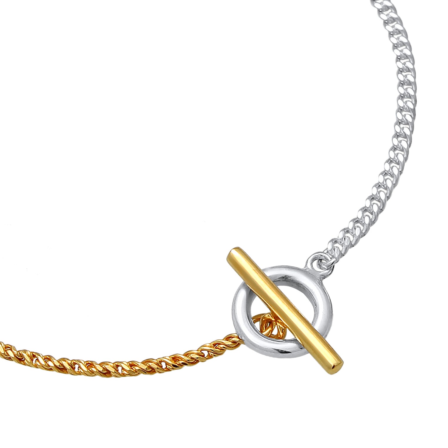 Zweifarbig - Elli | Armband T-Bar Bicolor | 925er Sterling Silber