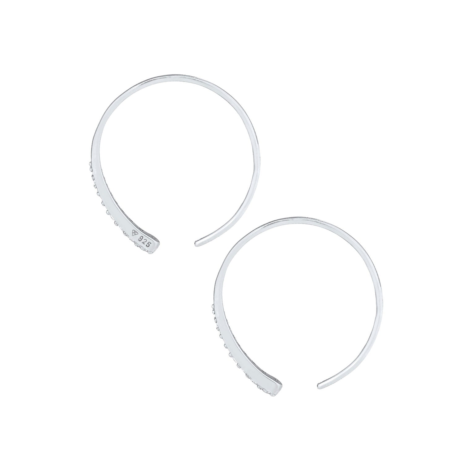 Silber - Elli | Creolen | Zirkonia ( Weiß ) | 925er Sterling Silber
