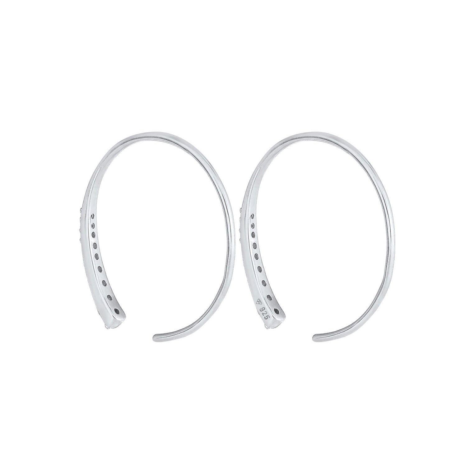Silber - Elli | Creolen | Zirkonia ( Weiß ) | 925er Sterling Silber