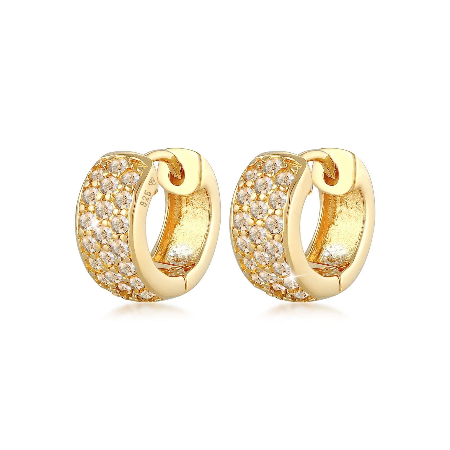 Gold - Elli | Creole | Kristall ( Gold ) | 925 Sterling Silber vergoldet