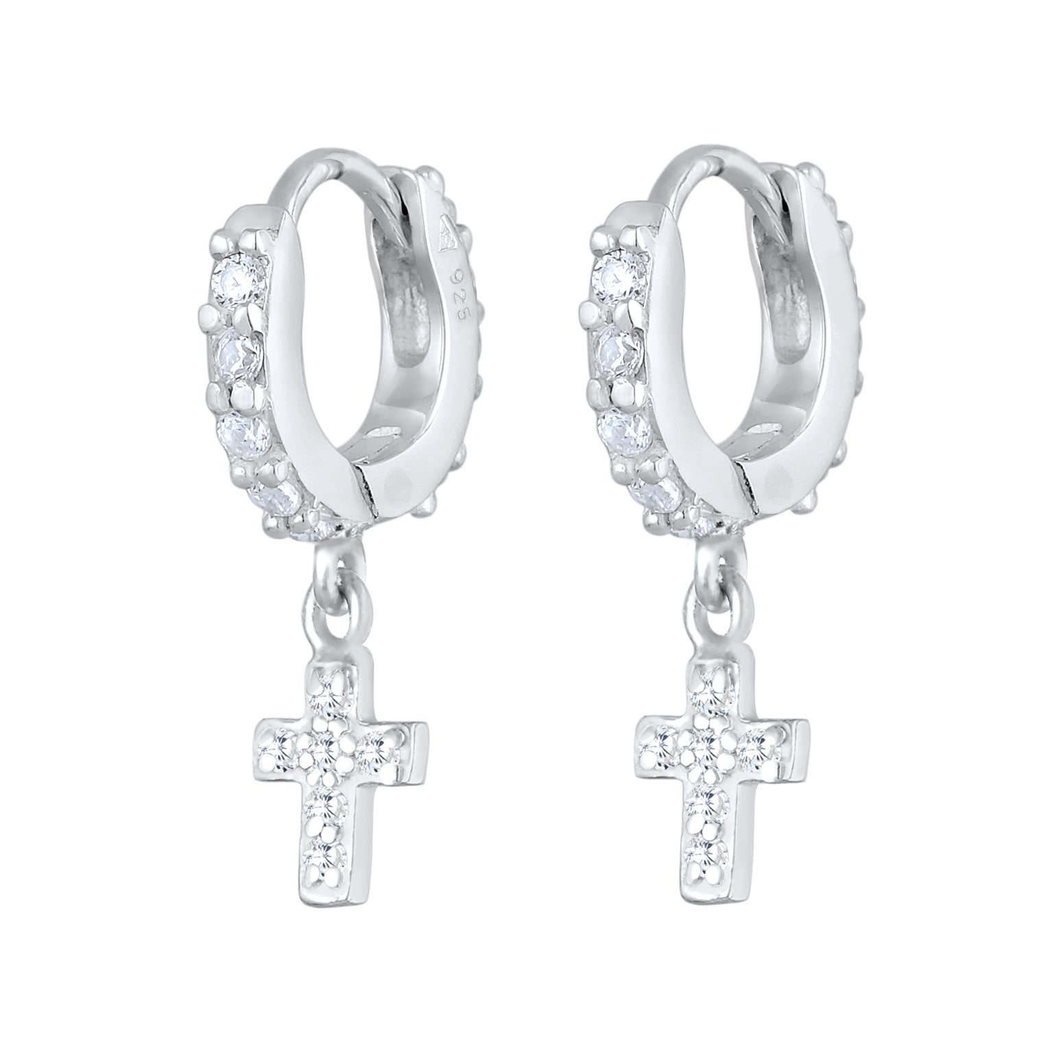 Silber - Elli | Creole | Zirkonia ( Weiß ) | 925er Sterling Silber
