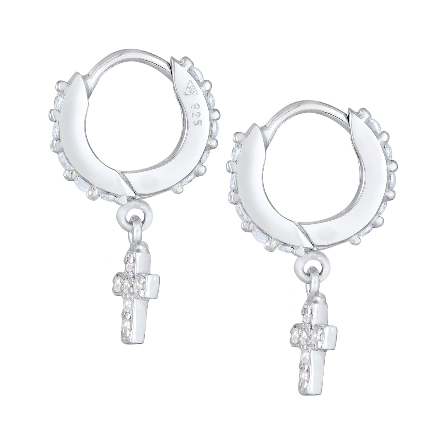 Silber - Elli | Creole | Zirkonia ( Weiß ) | 925er Sterling Silber
