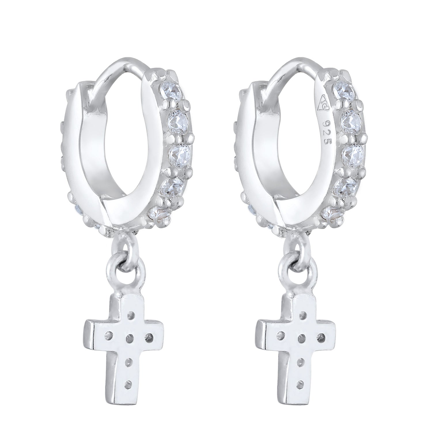 Silber - Elli | Creole | Zirkonia ( Weiß ) | 925er Sterling Silber