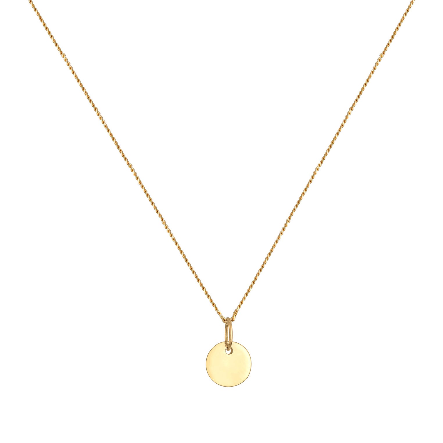 Gold - Elli PREMIUM | Halskette Plättchen | 585 Gelbgold