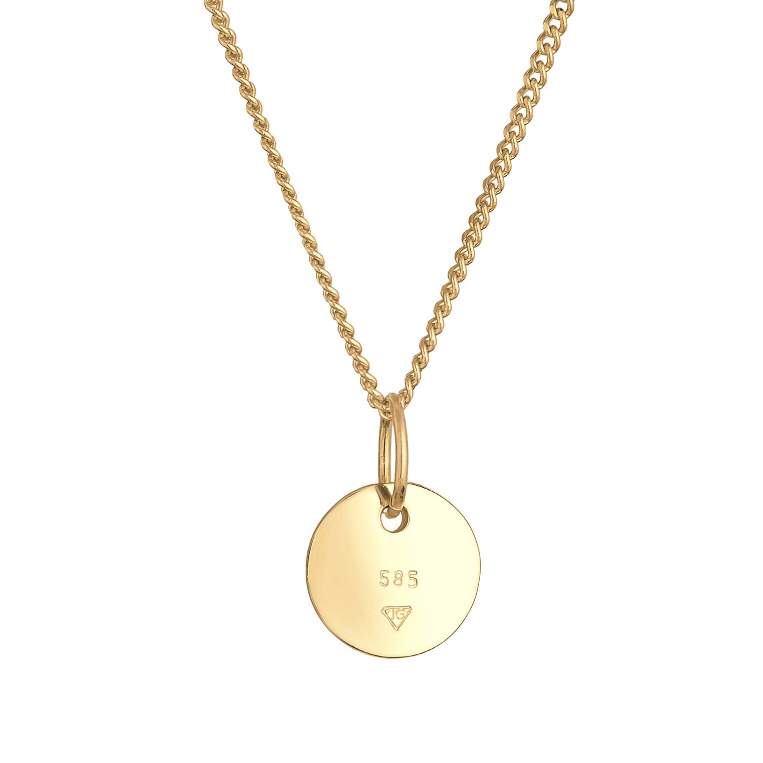 Gold - Elli PREMIUM | Halskette Plättchen | 585 Gelbgold