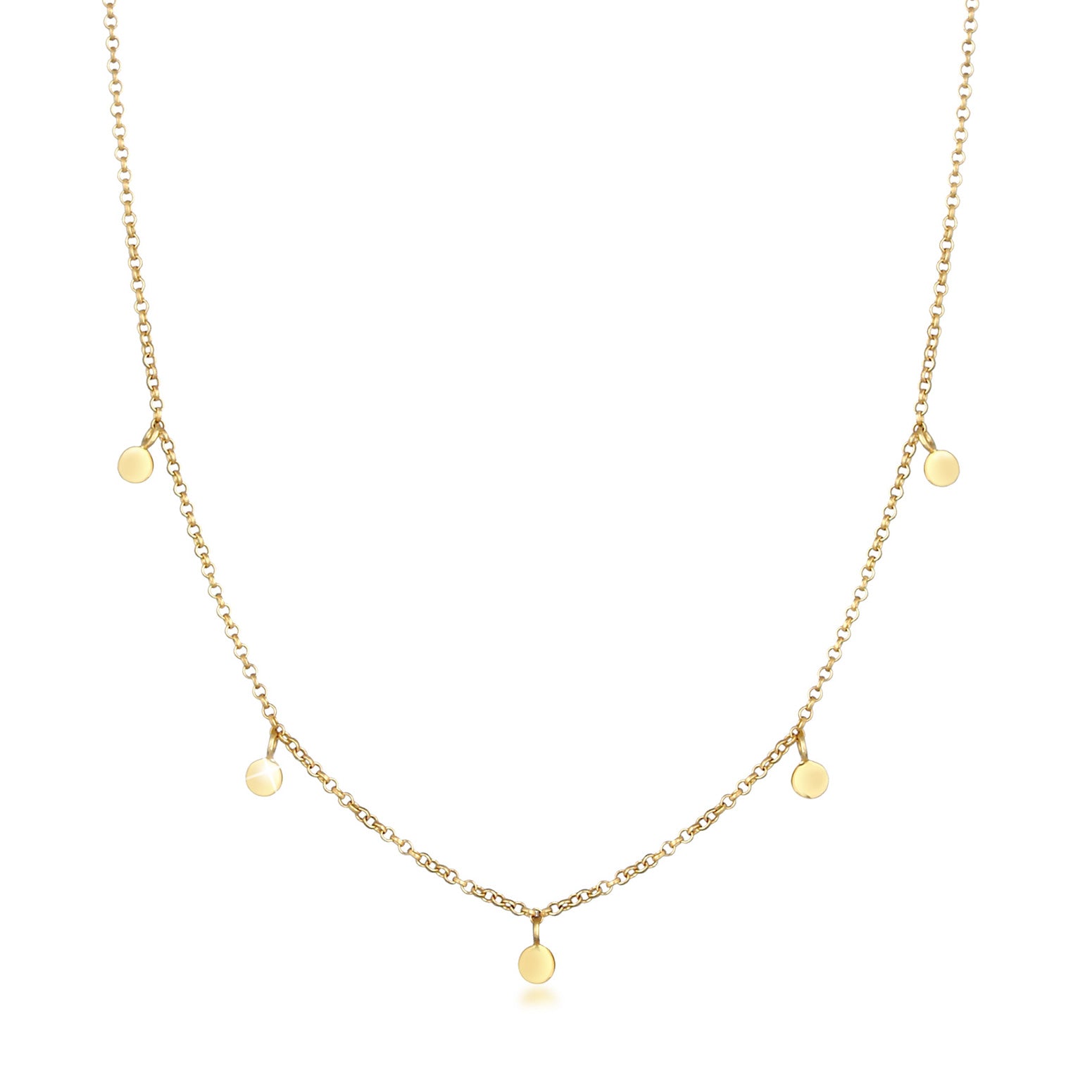 Gold - Elli PREMIUM | Halskette Geo Plättchen | 375 Gelbgold