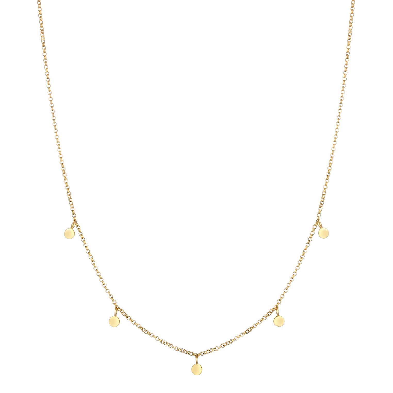 Gold - Elli PREMIUM | Halskette Geo Plättchen | 375 Gelbgold