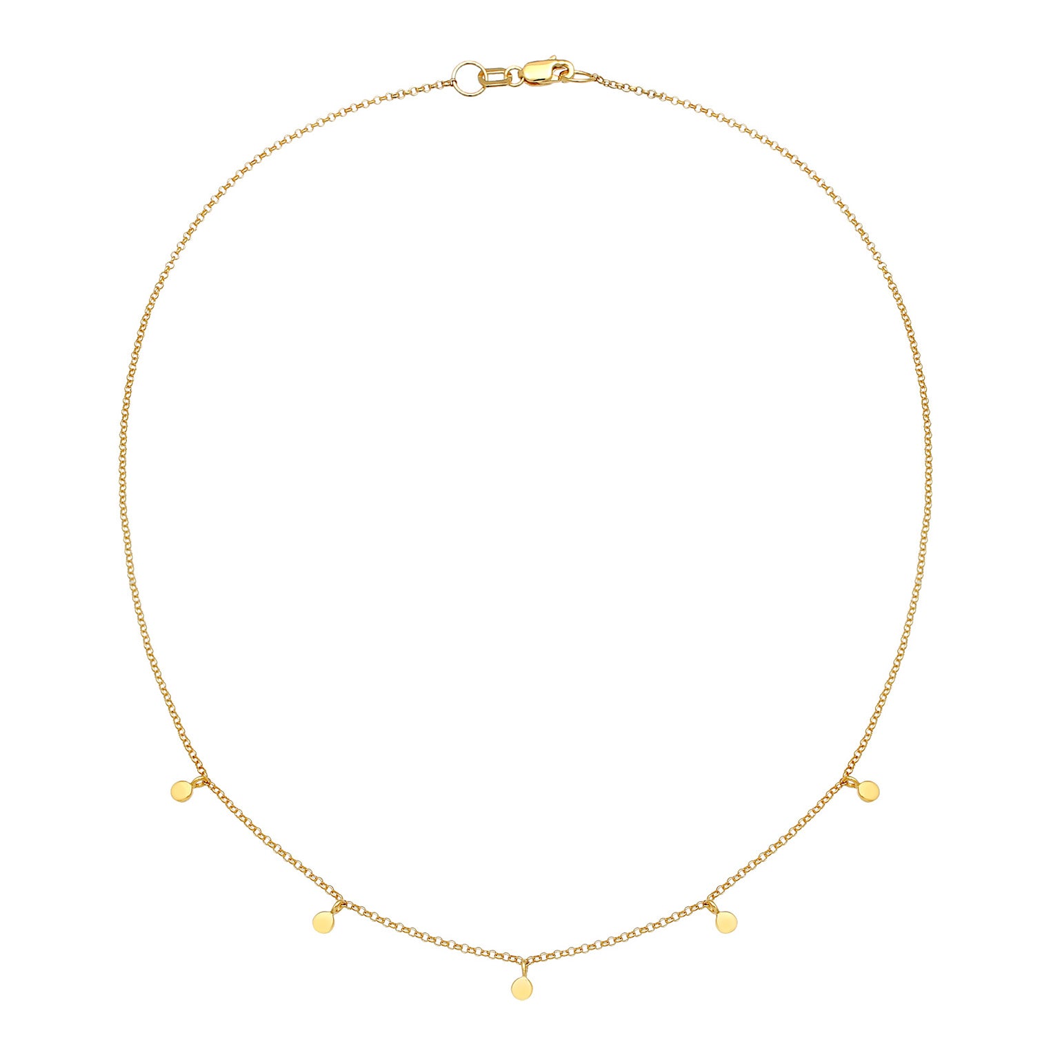 Gold - Elli PREMIUM | Halskette Geo Plättchen | 375 Gelbgold