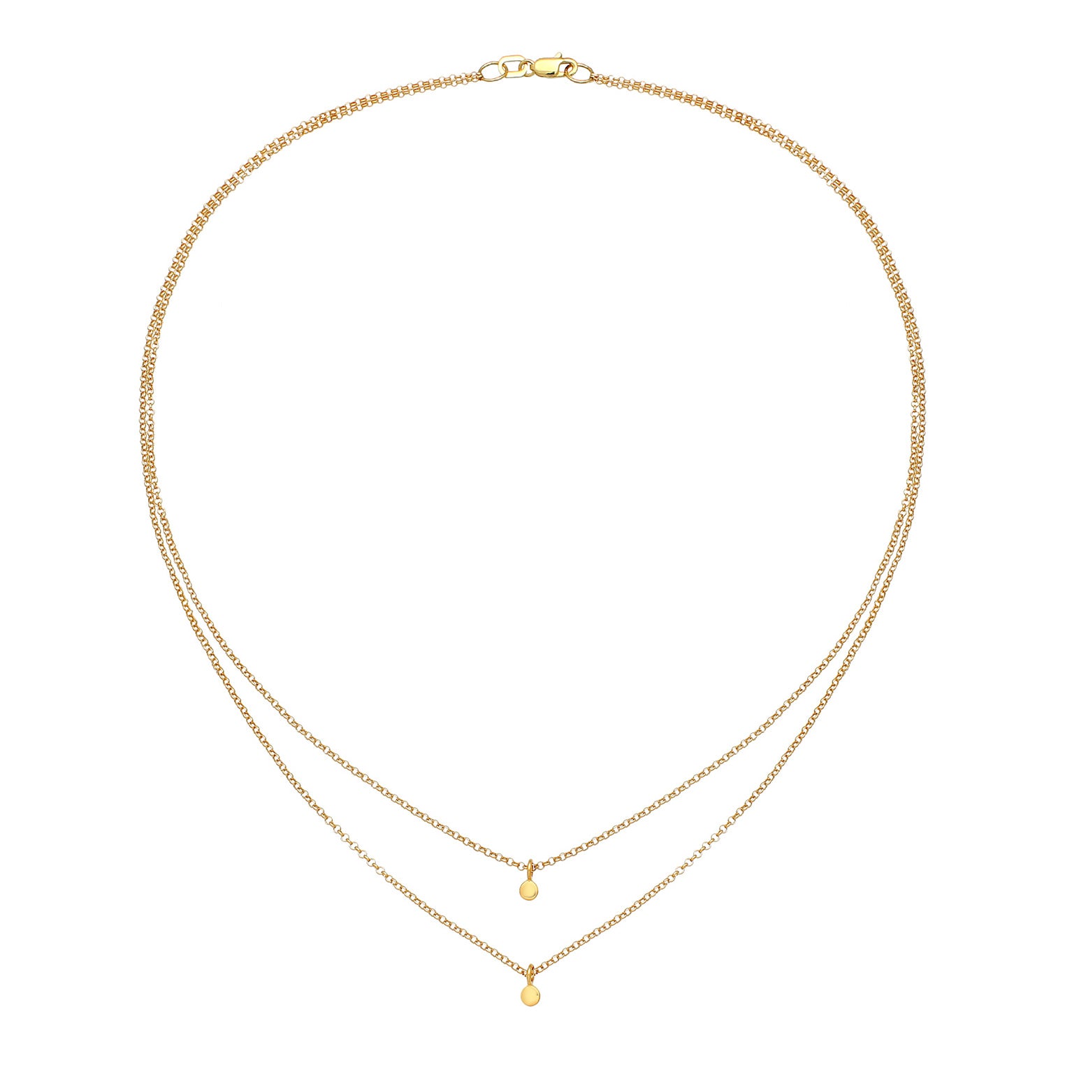 Gold - Elli PREMIUM | Layer-Halskette Geo | 375 Gelbgold