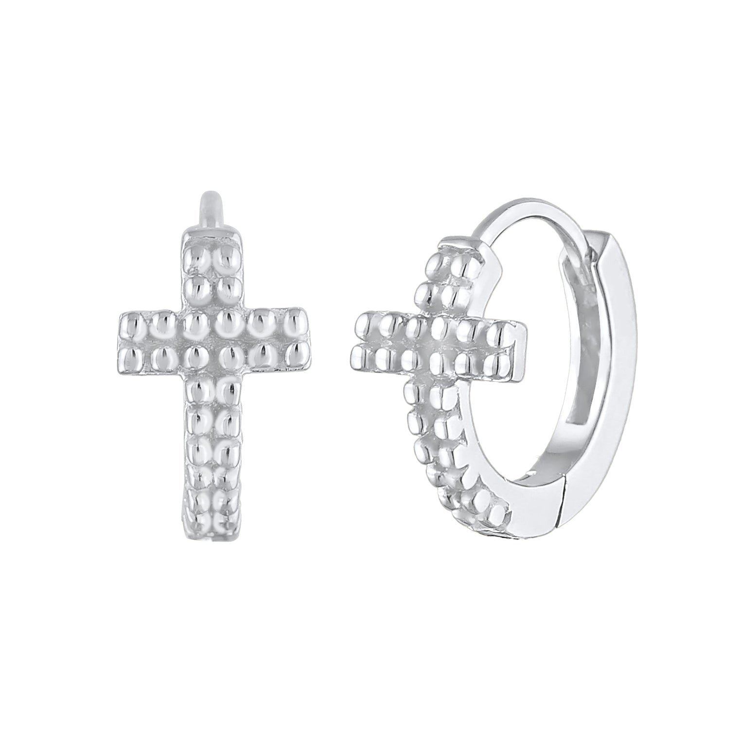 Silber - Elli | Creole Kreuz | 925er Sterling Silber