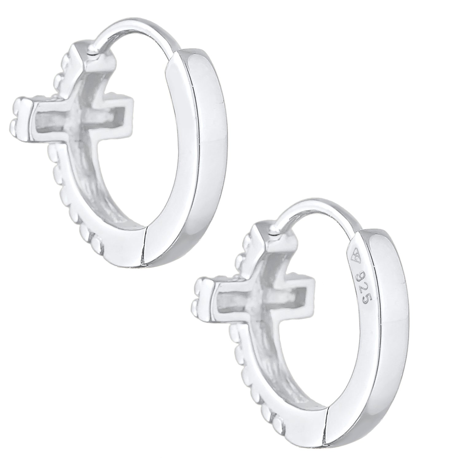 Silber - Elli | Creole Kreuz | 925er Sterling Silber